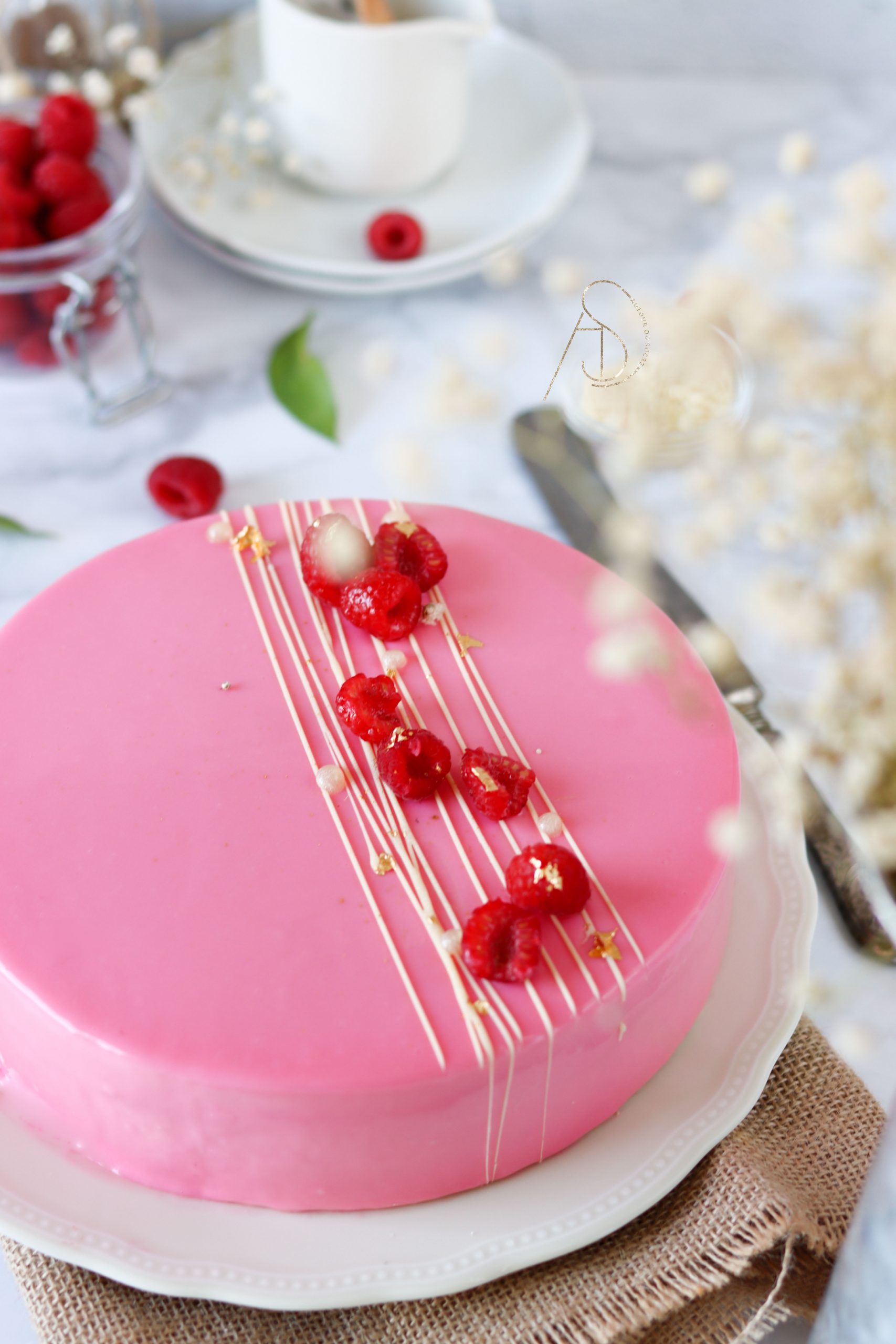 Entremet Vanille Framboise • Autour du Sucre